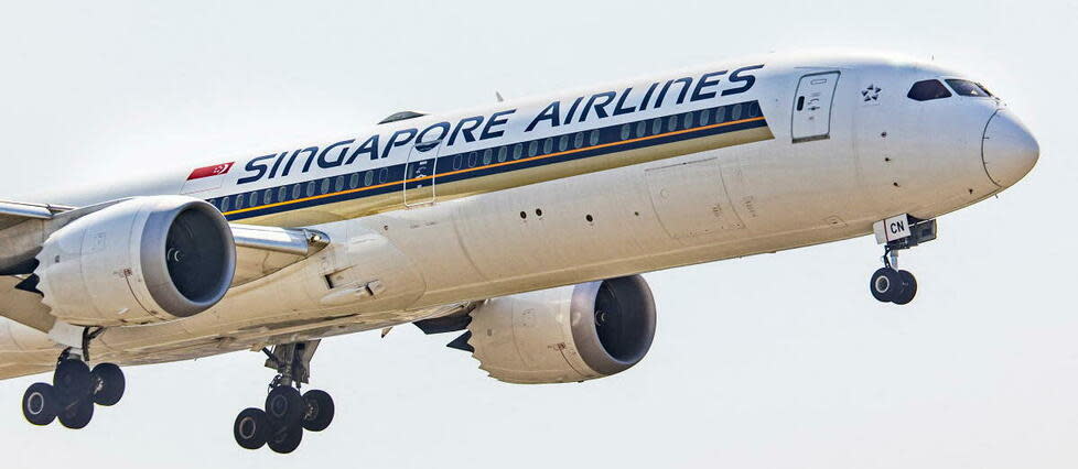 Un avion de la Singapore Airlines a été visé par une fausse alerte à la bombe, mercredi 28 septembre 2022.  - Credit:NICOLAS ECONOMOU / NurPhoto / NurPhoto via AFP