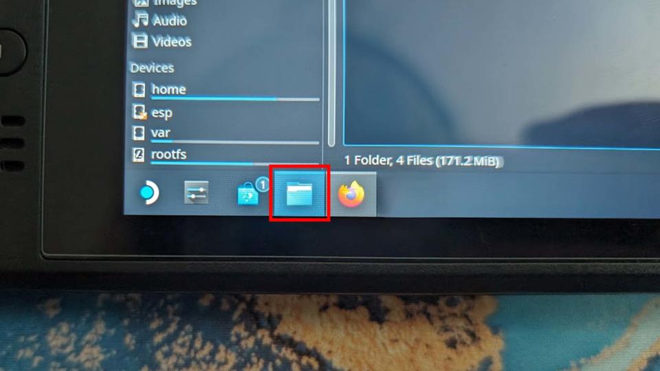 Install NVIDIA GeForce Now on Steam Deck: Open Dolphin File Explorer
