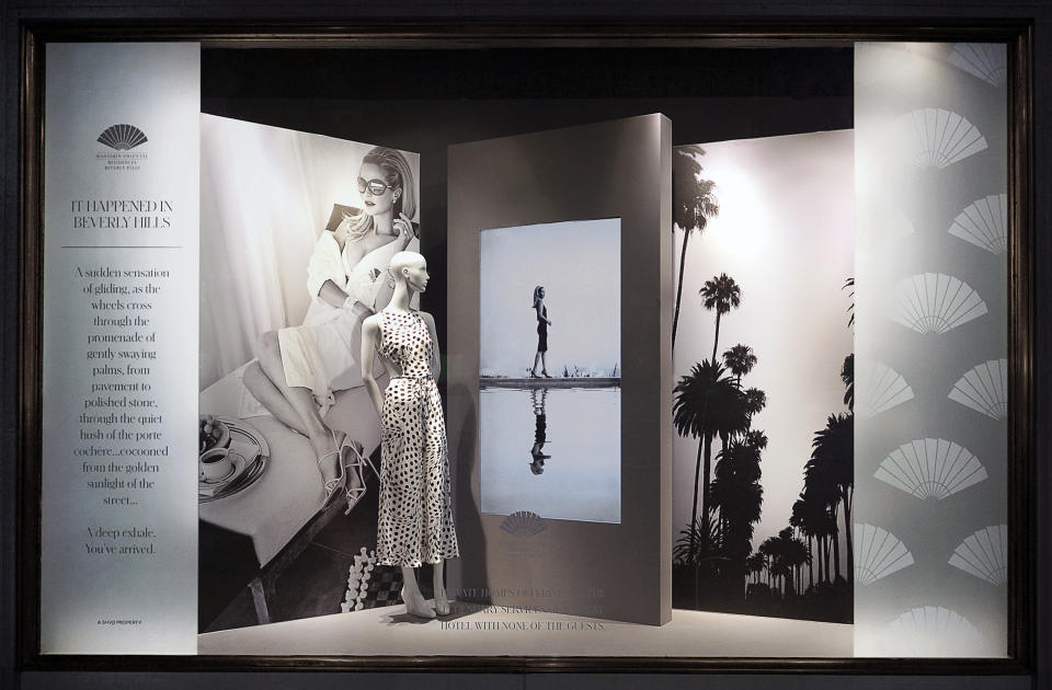 The campaign appears in the windows of Saks Beverly Hills. - Credit: Donato Sardella