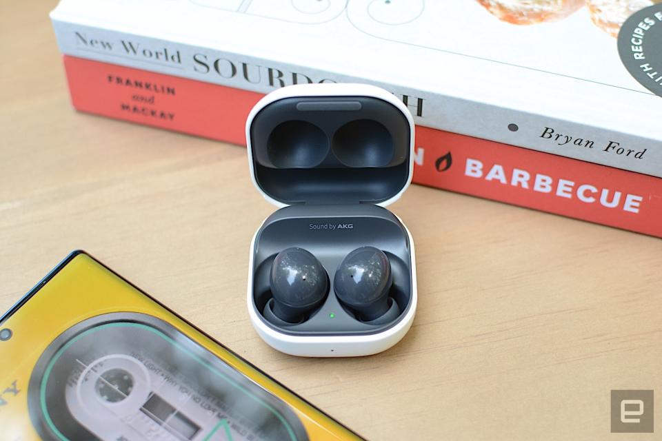 <p>With the Galaxy Buds 2, Samsung adds active noise cancellation to its most affordable true wireless earbuds. This successor to the Galaxy Buds+ are smaller and more comfortable with premium features like wireless charging and adjustable ambient sound. However, ANC performance is only decent and there’s no deep iOS integration like previous models. Still, at this price, Samsung has created a compelling package despite the sacrifices.</p>
