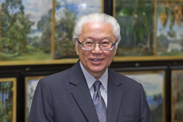 Singapore's President Tony Tan Keng Yam, pictured at London's Kew Gardens on October 24, 2014 as he wraps up a four-day state visit