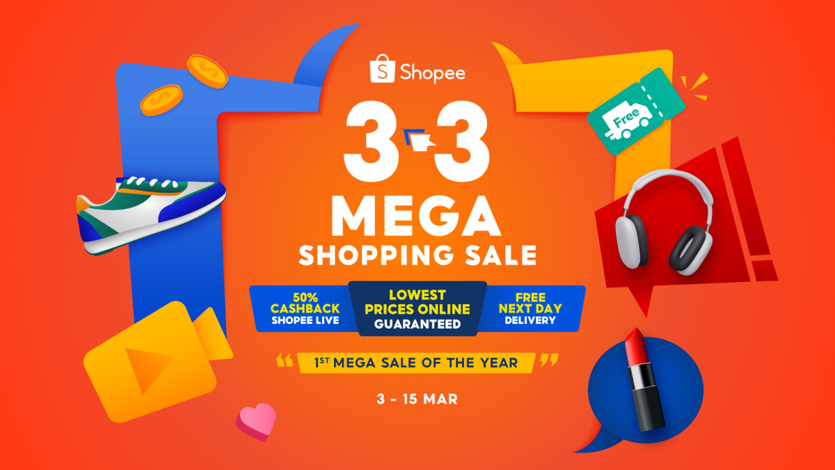 Catch the Lowest Prices Online at 3.3 Mega Shopping Sale: Shopee's
