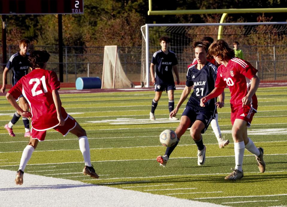 Maclay soccer beat Leon 3-1 to win the 2023 Gio Cup at Chiles high school on Nov. 4, 2023