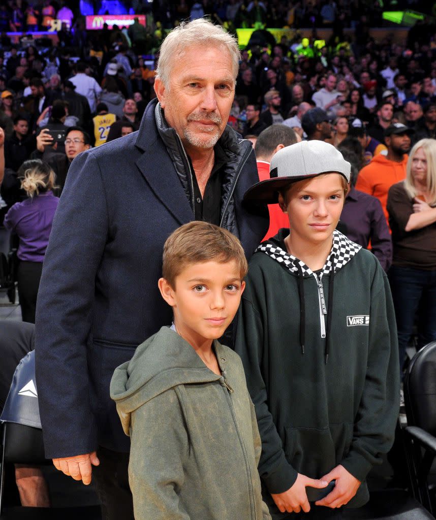 kevin costner with his sons hayes and cayden costner