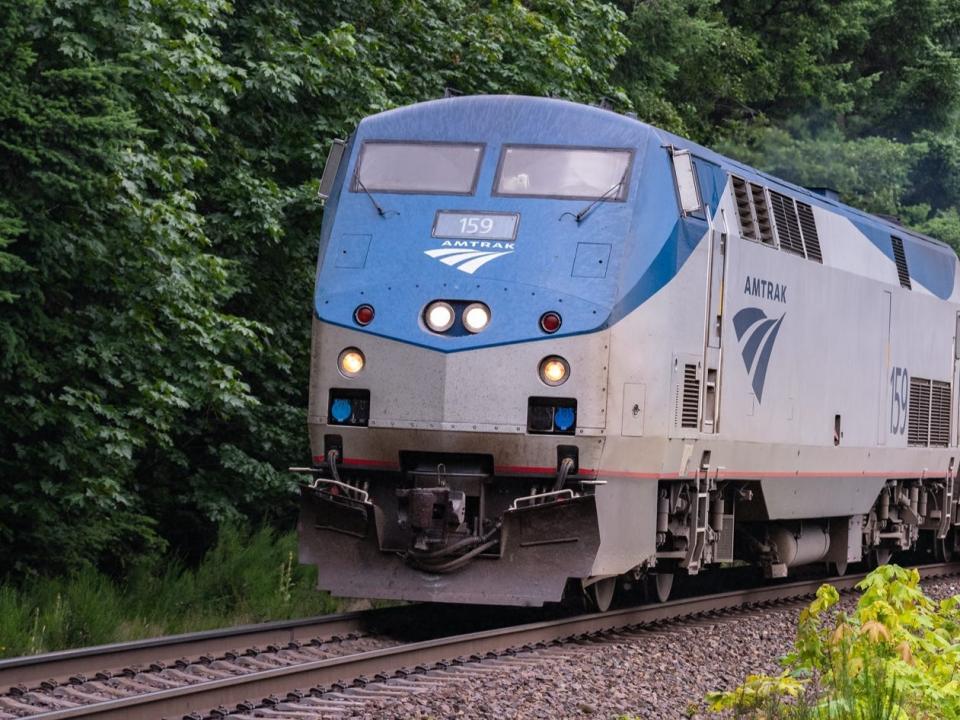 An Amtrak long-distance train