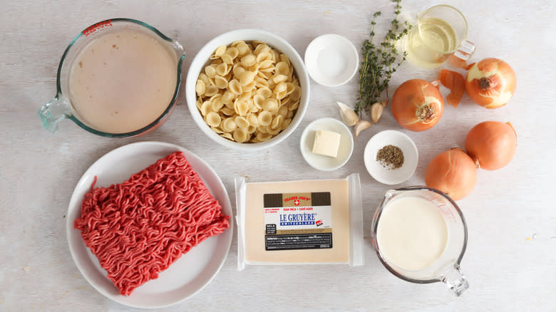 ingredients for asta french onion psoup