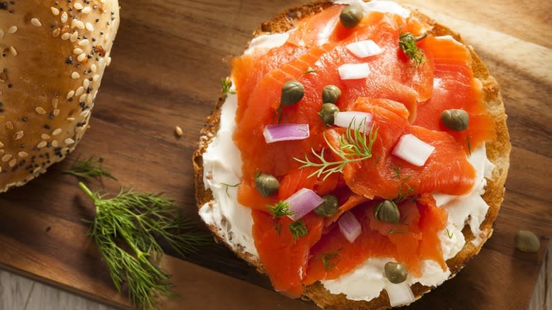 Lox bagel sandwich