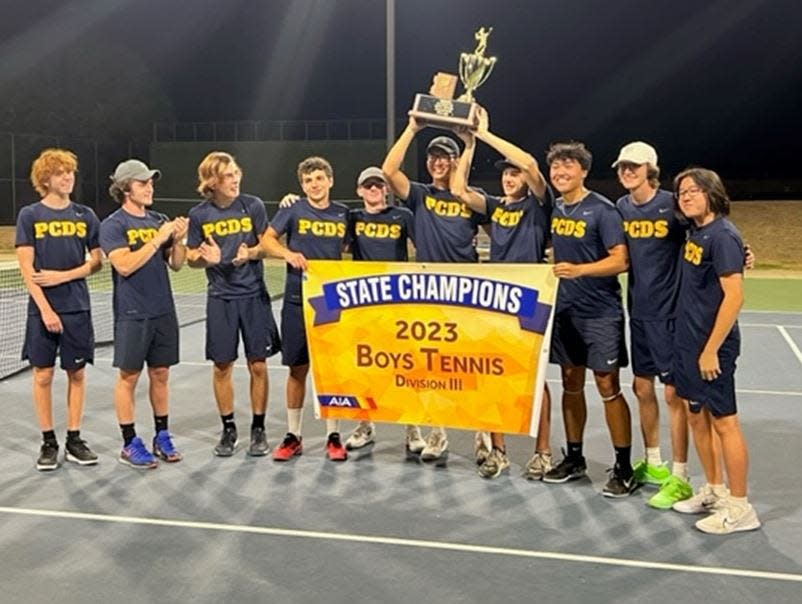 The Phoenix Country Day boys high school tennis team won the AIA Division III tennis championship on Saturday, May 6, 2023.