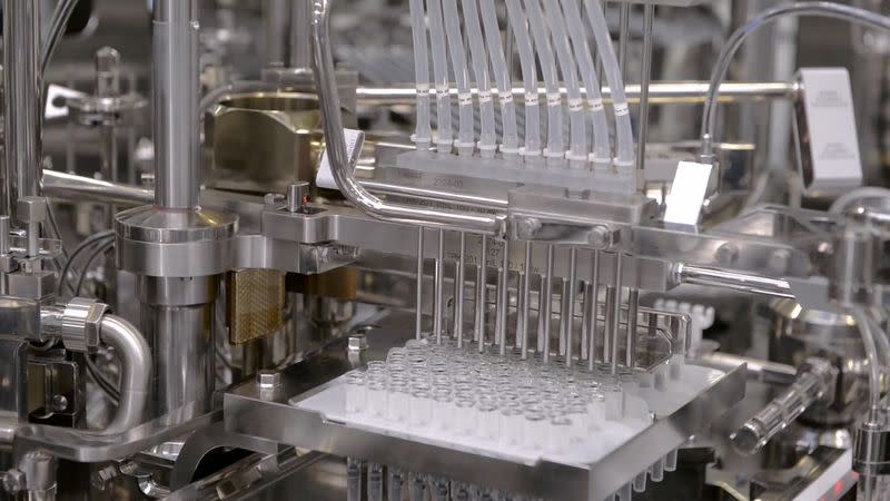 A view of one of Catalent's automated syringe filling systems, in Bloomington