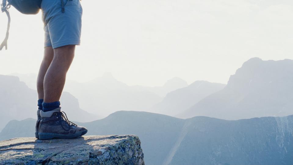 hiker's feet and legs