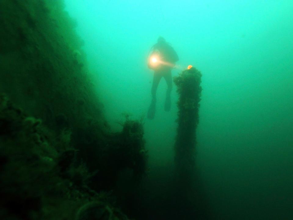 Shipwreck of SMS Coln in Orkney Islands, Scotland.