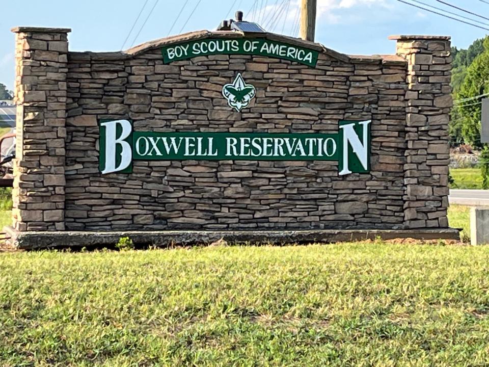 A sign for Boxwell Reservation in Wilson County.