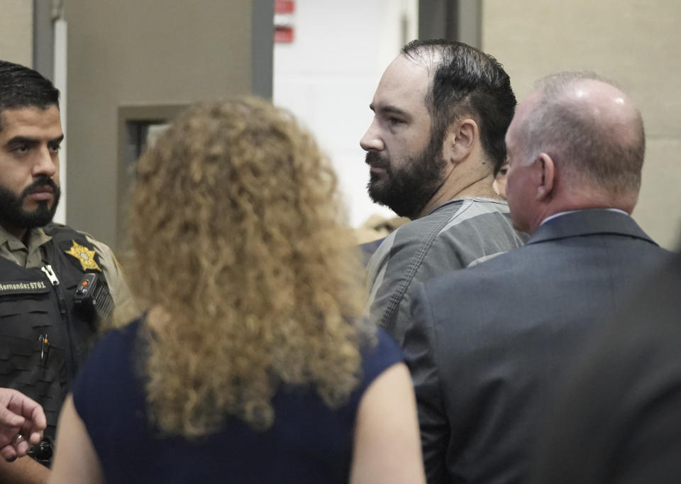 Daniel Perry leaves the courtroom where he was sentenced to 25 years for the murder of Garrett Foster at the Blackwell-Thurman Criminal Justice Center in Austin, Texas, on Wednesday May 10, 2023. Perry was convicted of murder in April for killing Foster during a Black Lives Matter protest in July 2020. (Jay Janner/Austin American-Statesman via AP, Pool)