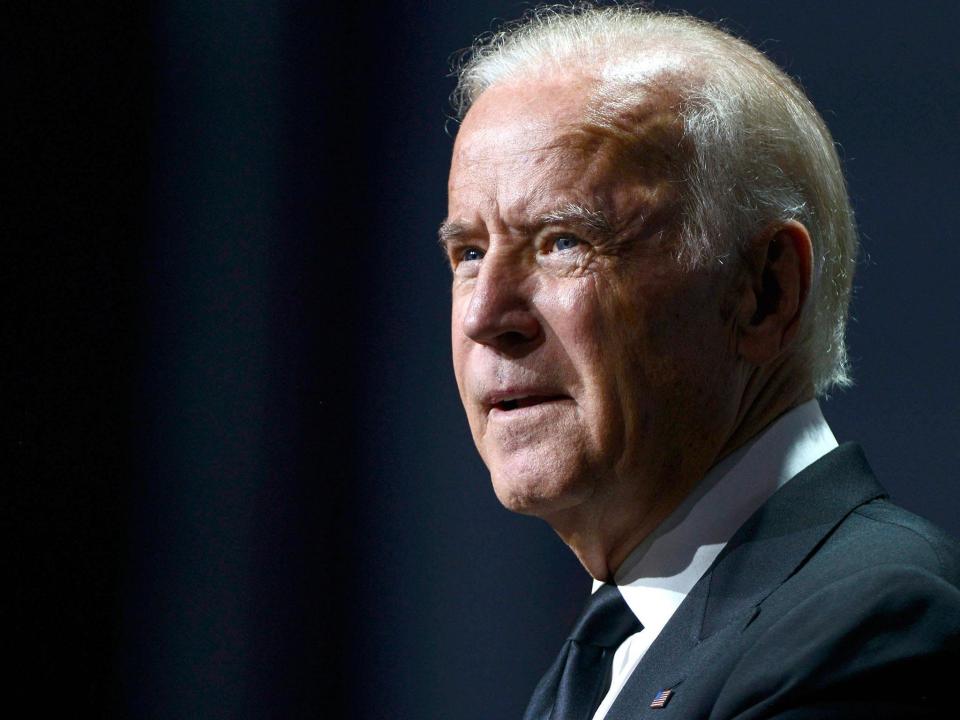 Biden used the event in Manhattan to make a plea for young men not to be silent bystanders: Getty