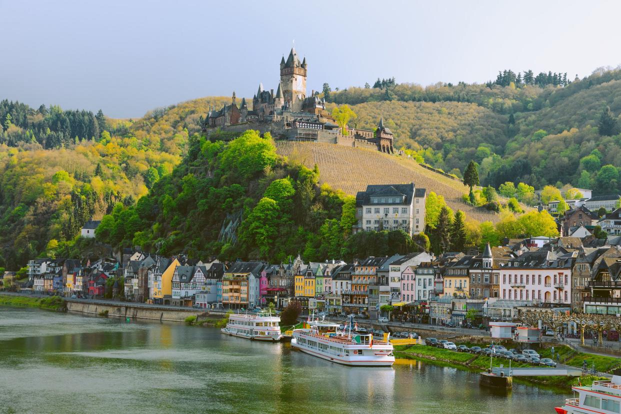 cityscape of Cochem and the River Moselle, Germany