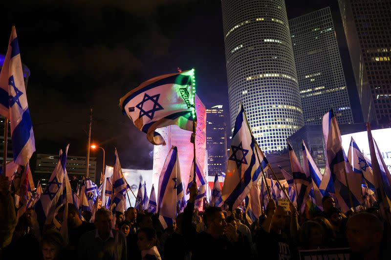 Protests against Israel's judicial overhaul, in Tel Aviv