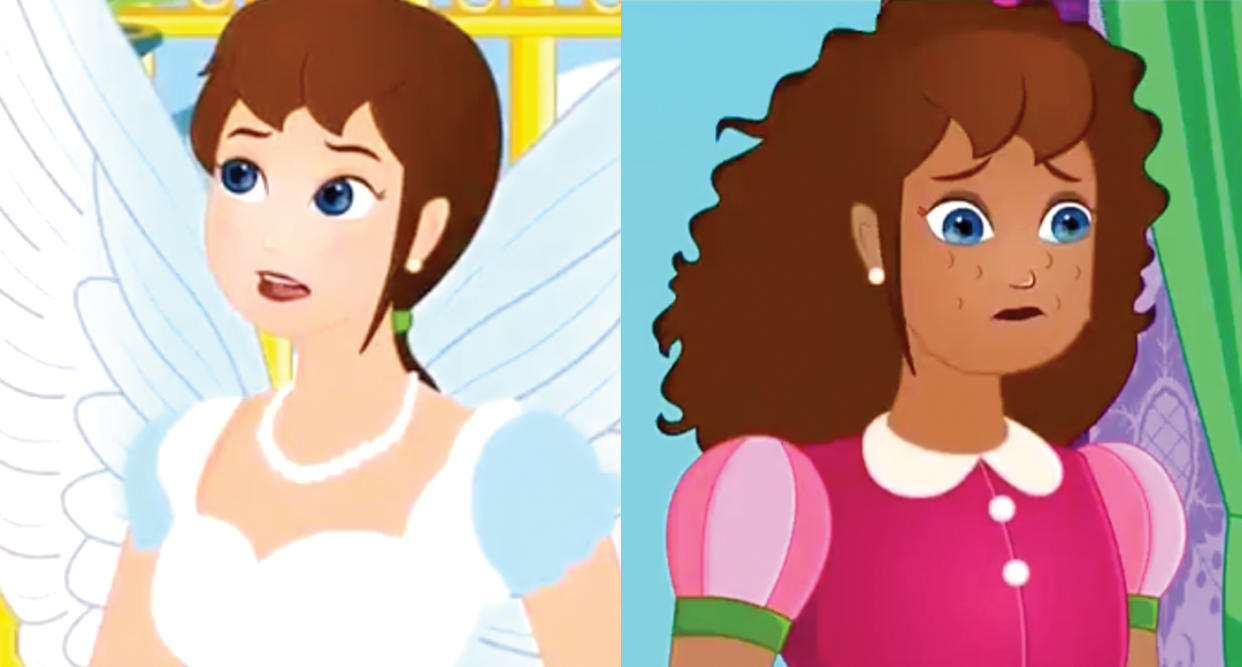 My Pingu TV, a children's YouTube channel, pulled a cartoon about a white angel who's considered "ugly" when she's transformed into a black woman. (Screenshot: My Pingu TV)