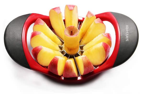An innovative apple corer and slicer