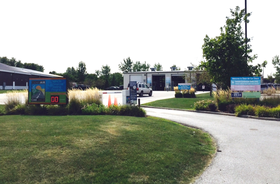 A Clean Air Car Check inspection facility in Northwest Indiana. It is one of seven in Lake and Porter counties where cars can go to get their vehicles emissions tested every two years.