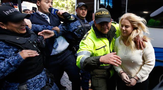 Cassie Sainsbury fronted a Colombian court on Thursday to learn her fate. Photo: AAP