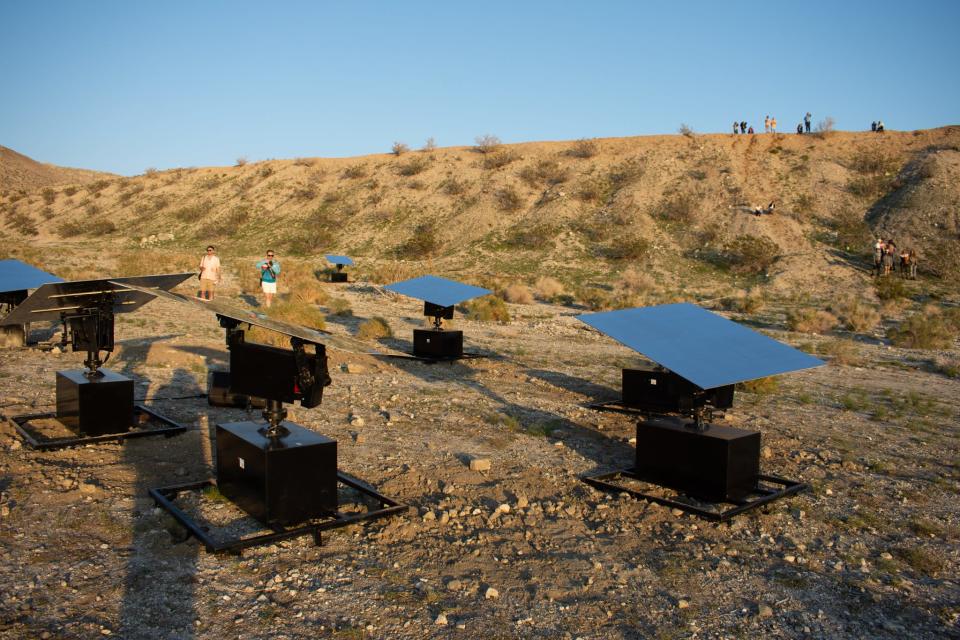 Mario Garcia Torres' Desert X installation Searching for the Sky (While Maintaining Equilibrium) in Desert Hot Springs, Calif., on March 3, 2023.