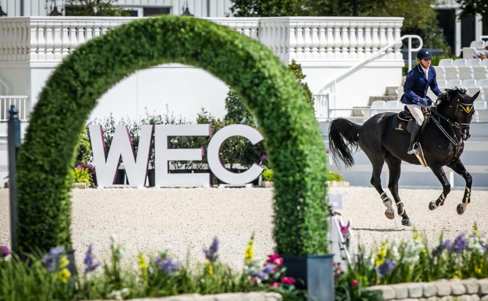 The World Equestrian Complex brings in a lot of money to the county due to the number of horse shows that draws both locals and out of towners. Juan Bolanos approaches one of his final jumps aboard Zilouet Mystic Rose while competing in the Meter 40 Jumpers class in the main arena at the World Equestrian Center during the Ocala Winter Spectaculars on March 25, 2021.