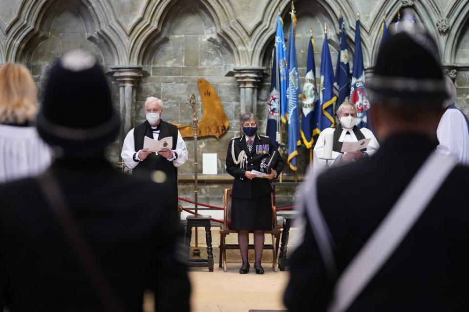 Bereaved families and colleagues attended the National Police Memorial Day Service at Lincoln Cathedral (Danny Lawson/PA) (PA Wire)