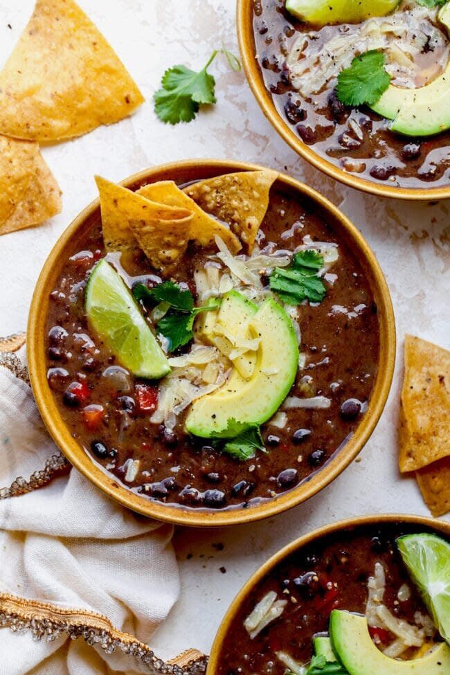 <strong><a href="https://www.twopeasandtheirpod.com/easy-black-bean-soup/" target="_blank" rel="noopener noreferrer">Get the Easy Black Bean Soup recipe from Two Peas and Their Pod</a></strong>