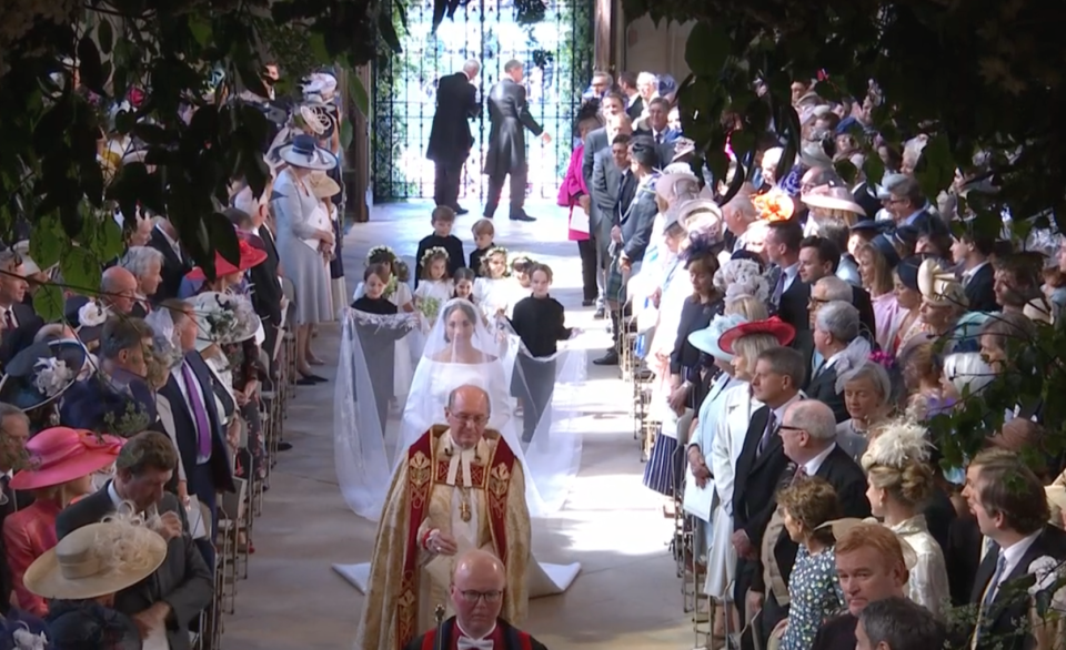 Meghan arrives to marry Prince Harry (Getty)