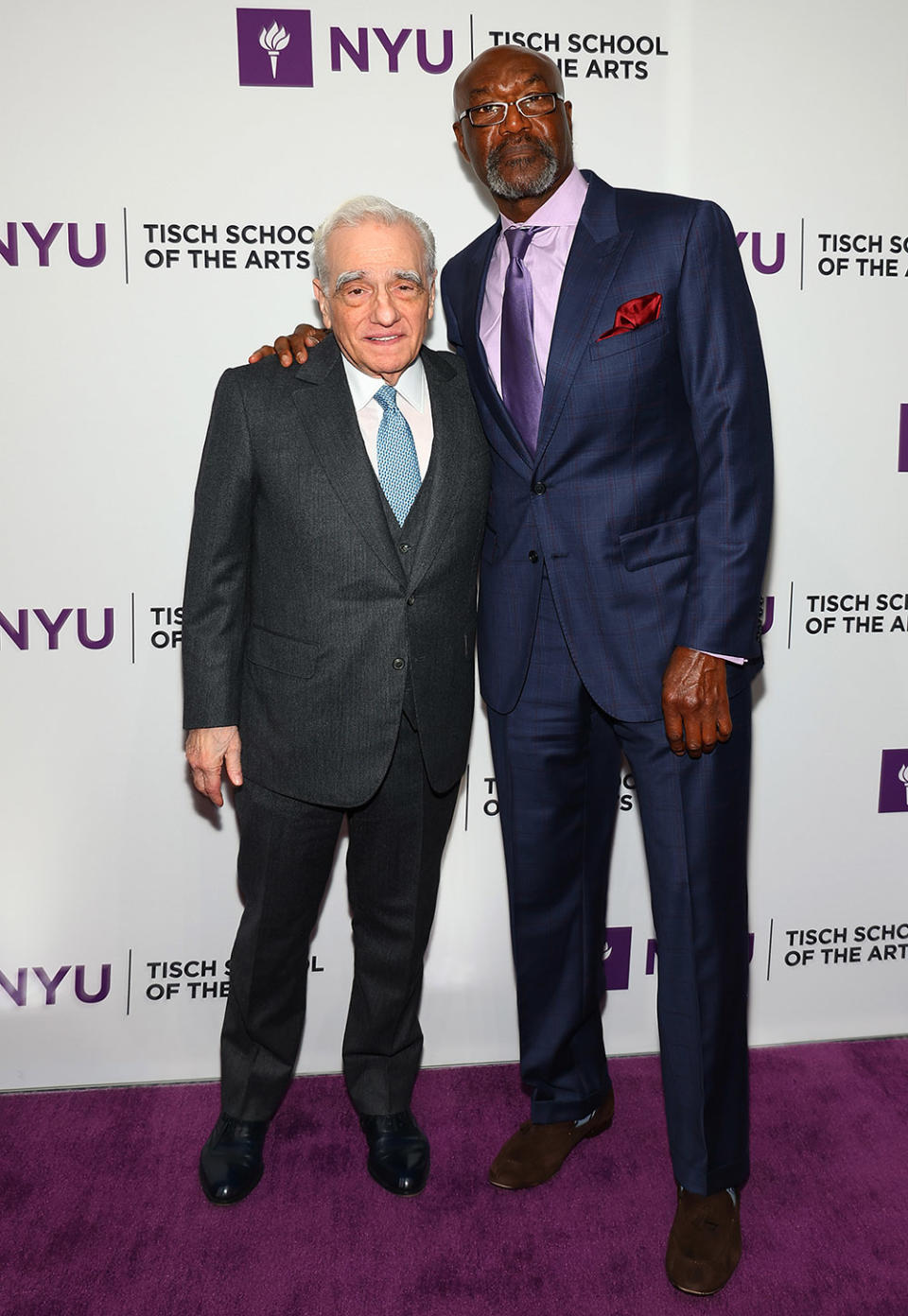 Martian Scorsese and Delroy Lindo attend the 2023 NYU Tisch School Of The Arts Gala at The Ziegfeld Ballroom on April 03, 2023 in New York City.