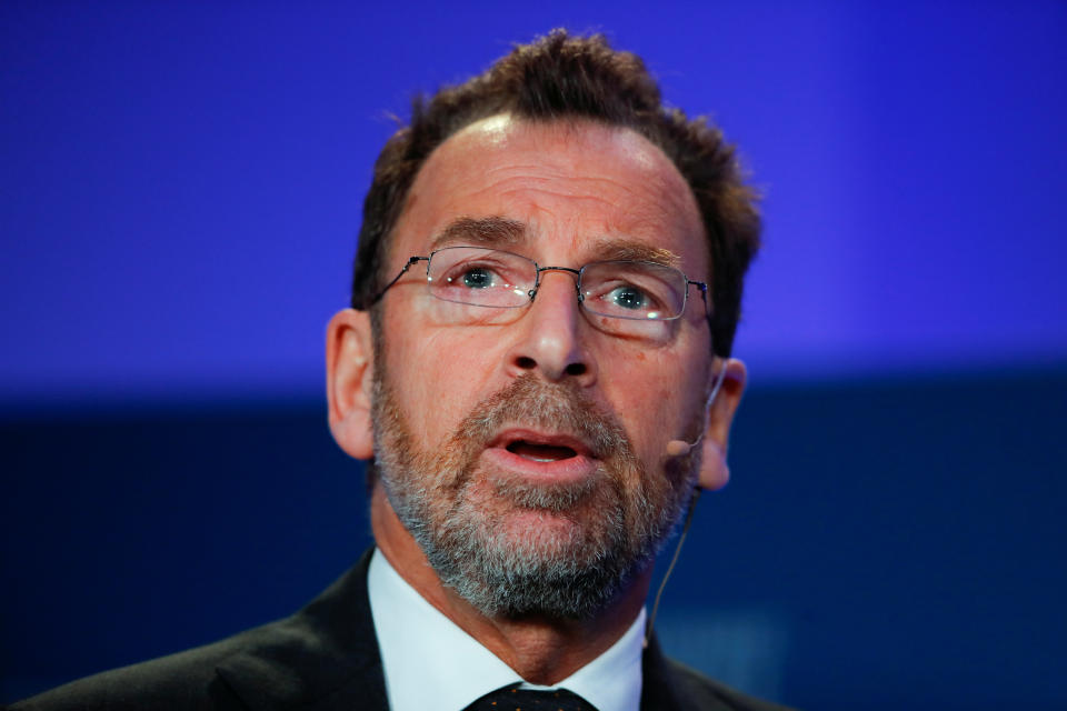 FILE PHOTO: Edgar Bronfman Jr., Chairman, Endeavor Global, speaks during the Milken Institute's 22nd annual Global Conference in Beverly Hills, California, U.S., April 30, 2019.  REUTERS/Mike Blake/File Photo