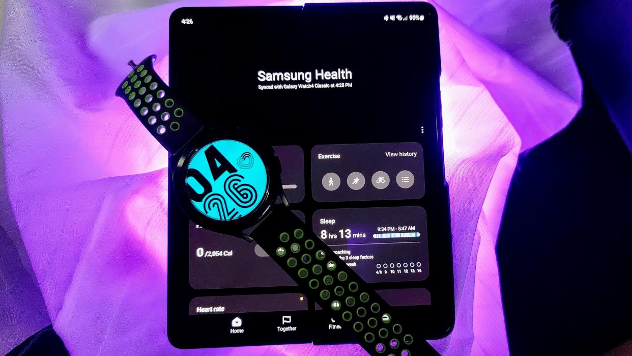  Samsung Galaxy Z Fold 3 and Galaxy Watch 4 Classic with Samsung Health. 