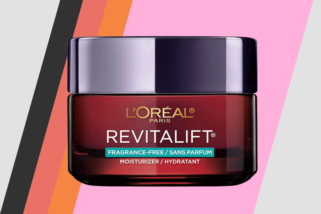 moisturizer, Save 38 per cent on this fan-favourite anti-aging cream (photo via Amazon), L’Oréal Paris Day Moisturizer Cream, with Pro-retinol, Vitamin C + Hyaluronic Acid, Reduces Look of Wrinkles, Firms Skin, Brightens & Smooths Texture, Fragrance-Free, Revitalift Triple Power LZR, Skincare, 50mL