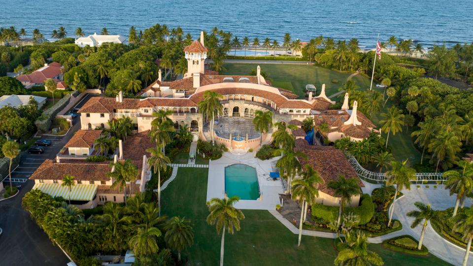 An aerial view of President Donald Trump's Mar-a-Lago estate is seen Wednesday, Aug. 10, 2022, in Palm Beach, Fla. The FBI searched Trump's Mar-a-Lago estate as part of an investigation into whether he took classified records from the White House to his Florida residence.