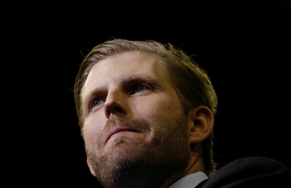 Eric Trump participates at a campaign rally for U.S. Senator Ted Cruz (R-TX) in Houston, Texas, U.S., October 22, 2018. REUTERS/Leah Millis        