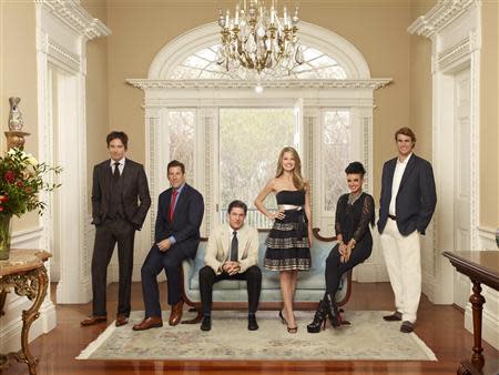 Whitney Sudler-Smith, Thomas Ravenel, Craig Conover, Cameran Eubanks, Jenna Lee King and William Shepard "Shep" Rose III (L-R), the cast of "Southern Charm", a new national reality television show on the Bravo channel about six wealthy, single, hard-partying Charleston, South Carolina "aristocrats", are seen in this undated handout photo provided by Bravo Media on February 28, 2014. REUTERS/Bravo Media/Handout via Reuters