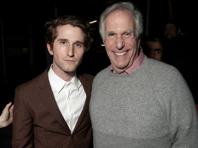 <p>Todd Williamson/January Images/Shutterstock </p> Max Winkler and Henry Winkler at the 'Flower' film premiere on March 13, 2018 in Los Angeles, Calfornia.