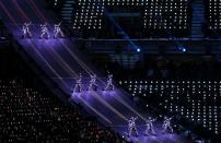 <p>Artists perform during the closing ceremony. REUTERS/Issei Kato </p>