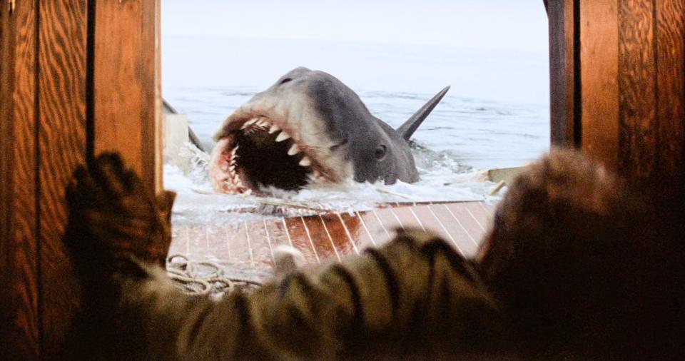 USA. Robert Shaw in the (C)Universal Pictures movie: Jaws (1975).  Plot: When a killer shark unleashes chaos on a beach community off Cape Cod, it's up to a local sheriff, a marine biologist, and an old seafarer to hunt the beast down.  Ref:  LMK110-J8880-220323 Supplied by LMKMEDIA. Editorial Only. Landmark Media is not the copyright owner of these Film or TV stills but provides a service only for recognised Media outlets. pictures@lmkmedia.com