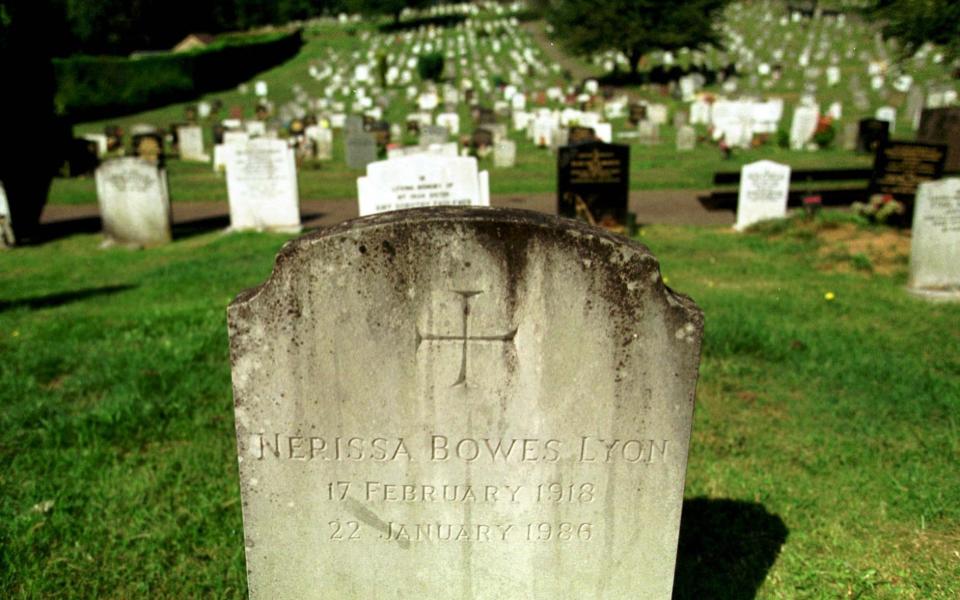Nerissa Bowes-Lyon's grave in Redstone cemetery; the headstone was a belated addition - Peter Payne