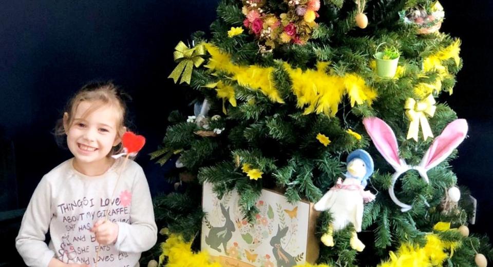 Children are decorating Christmas trees in their homes with Easter decorations amid the coronavirus lockdown (SWNS)