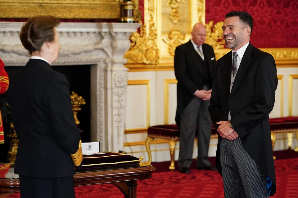 Francis Benali chats to the Princess Royal during the ceremony (Aaron Chown/PA) (PA Wire)