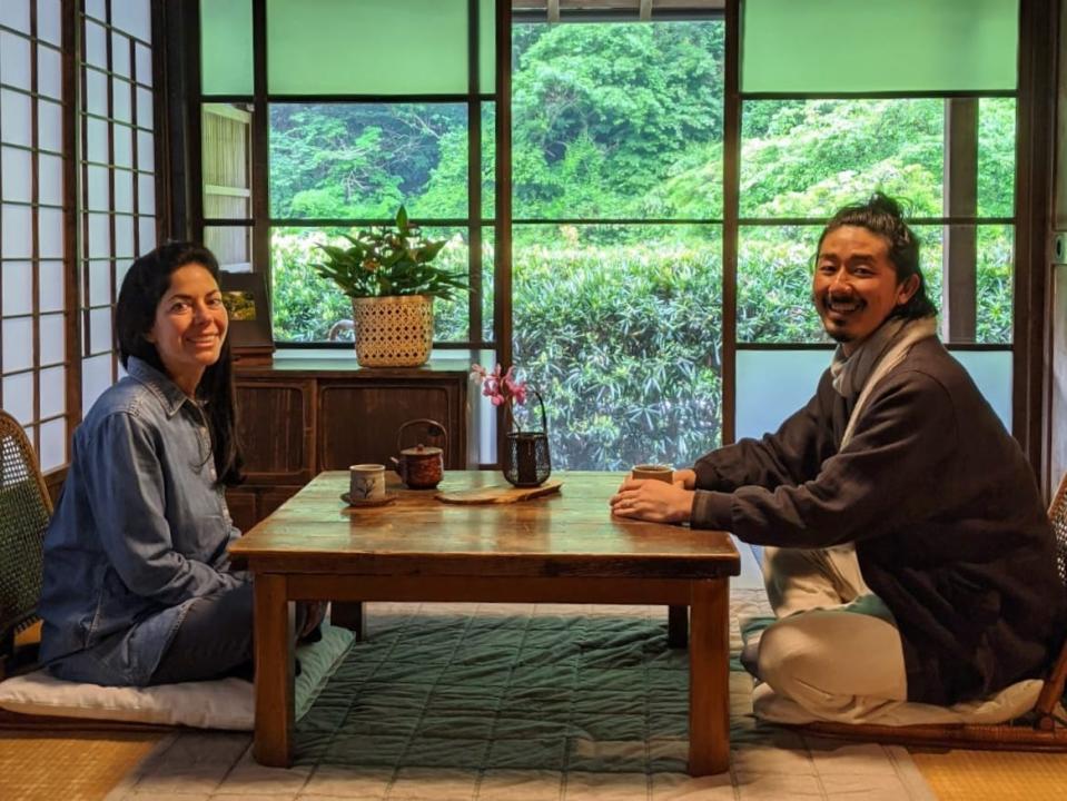 Daisuke and his late wife, Hila, in their ryokan.