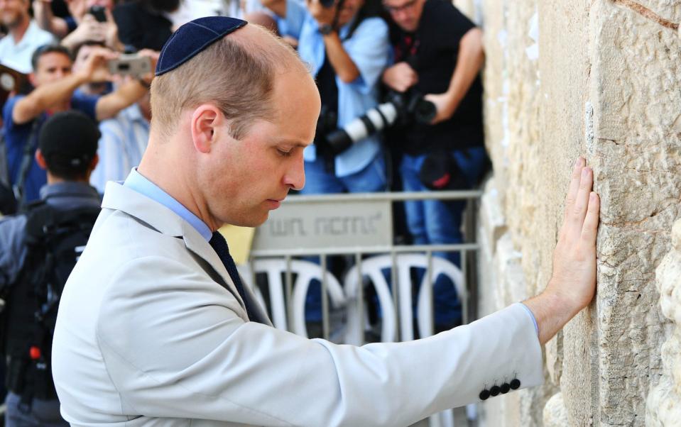 The Prince at the Western Wall in Jerusalem in 2018