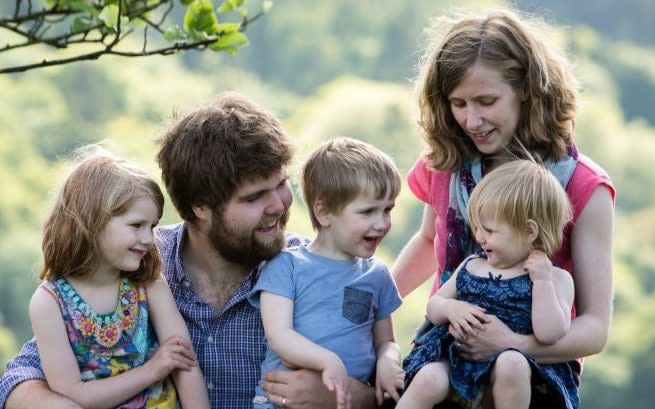 Zoe and Joshua Powell with three of their children - Sarah Mak Photography