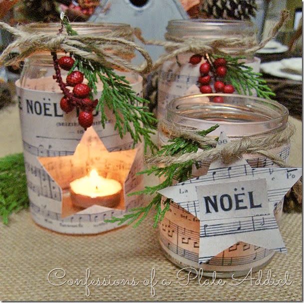 French Sheet Music Christmas Candles