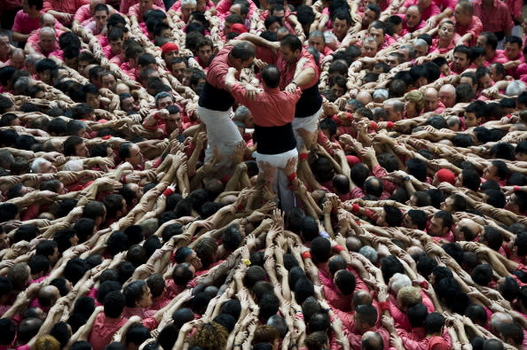 Human Towers Are Built In The 24th Tarragona Castells Competition