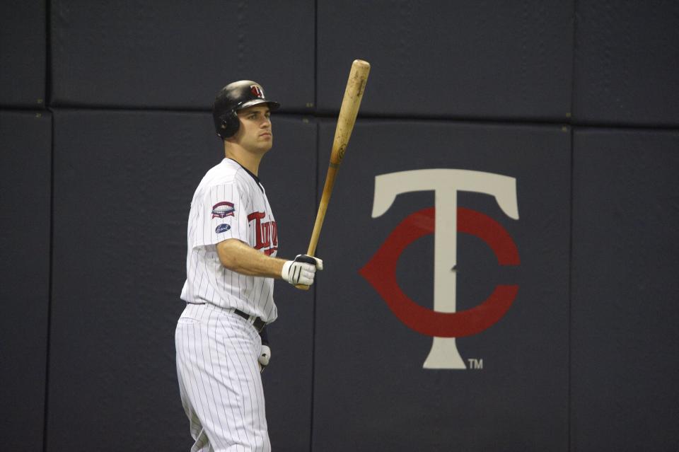 Joe Mauer。（MLB Photo by Tom Dahlin /Sports Illustrated via Getty Images) (Set Number: X83072 TK1 R1 F42）