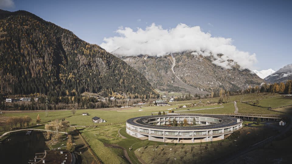 The circular OLM Nature Escape, designed by Andreas Gruber Architects, is a boutique hotel nestled in Italy’s Dolomite Mountains. - 2024 World Architecture Festival