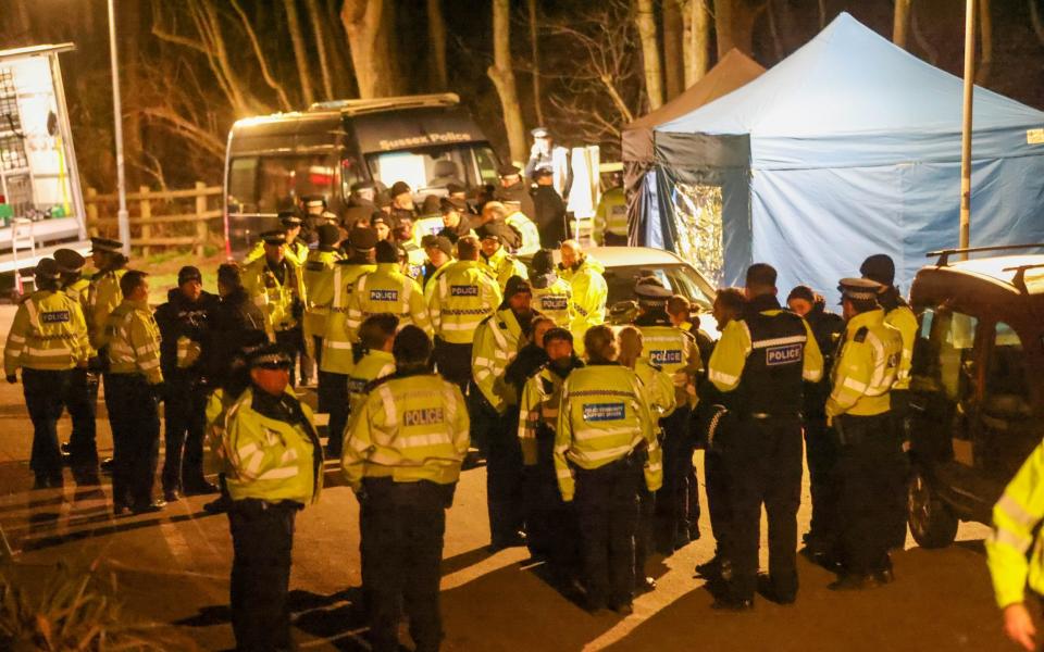 Police from both Sussex and the Metropolitan forces are scouring woodland close to Hollingbury Golf Club and the nearby allotments at the top of Golf Drive for evidence of the baby - UK NEWS IN PICTURES (UKNIP)